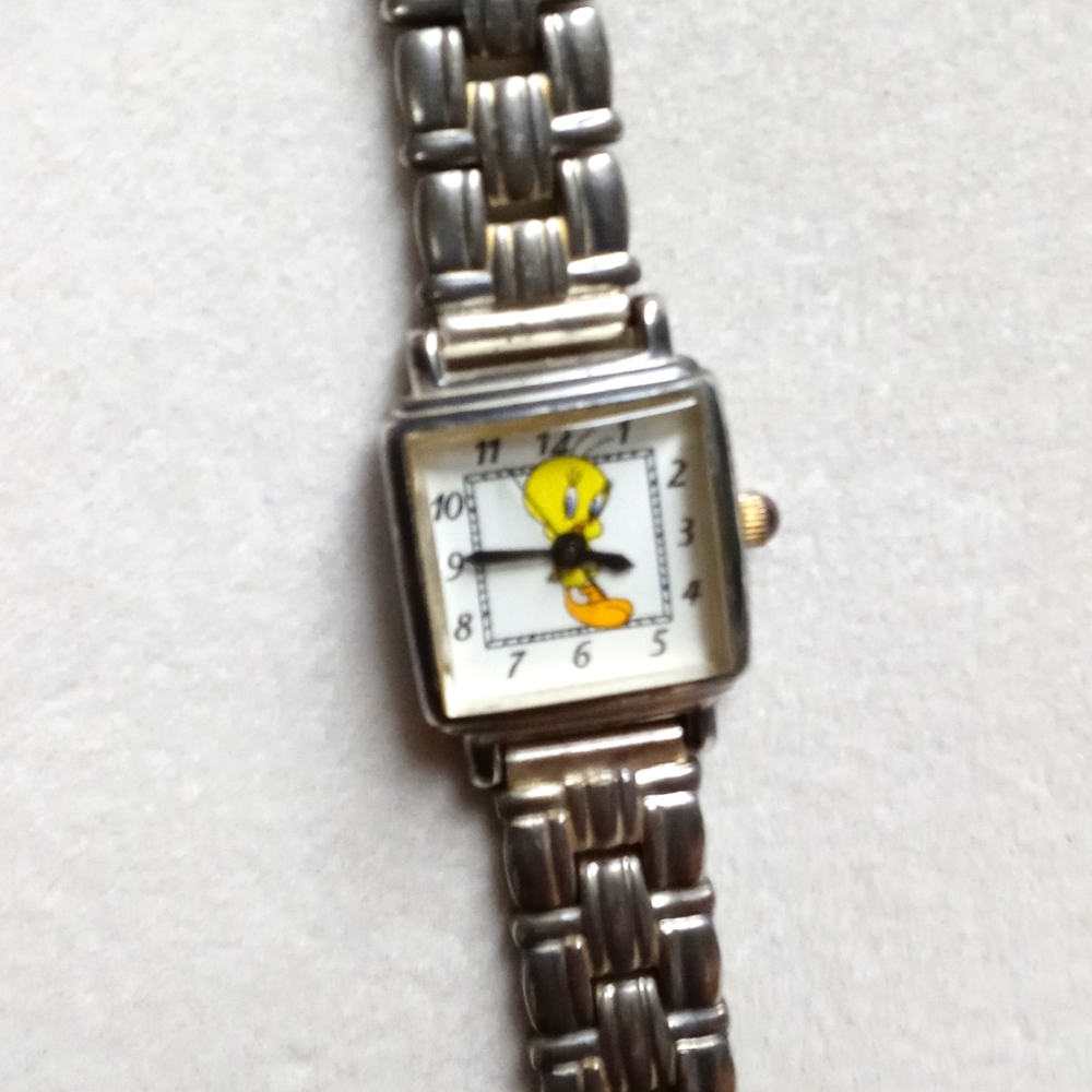 Tweety Character Silver Watch Womens Watch
